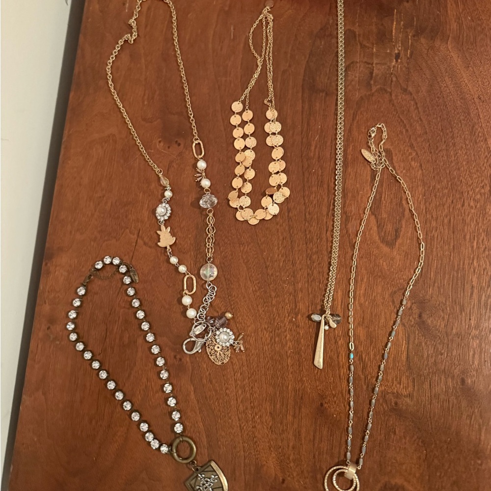 Plunder Design Necklace Bundle  Gold Necklace Set 5 pieces